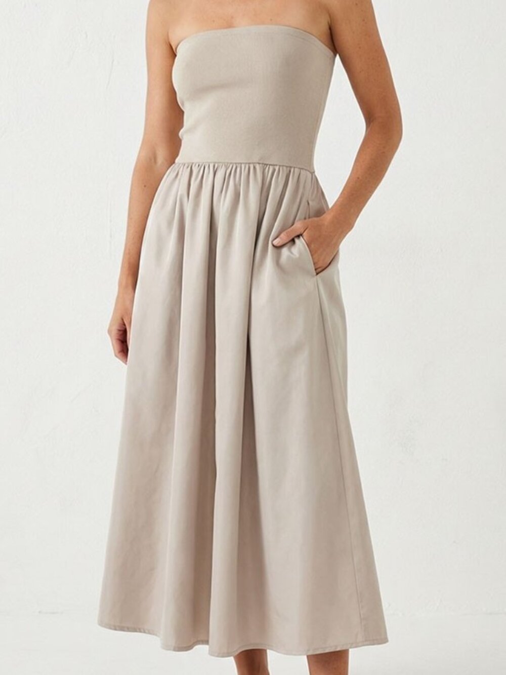 306 | Tube Top Maxi Dress - Tan